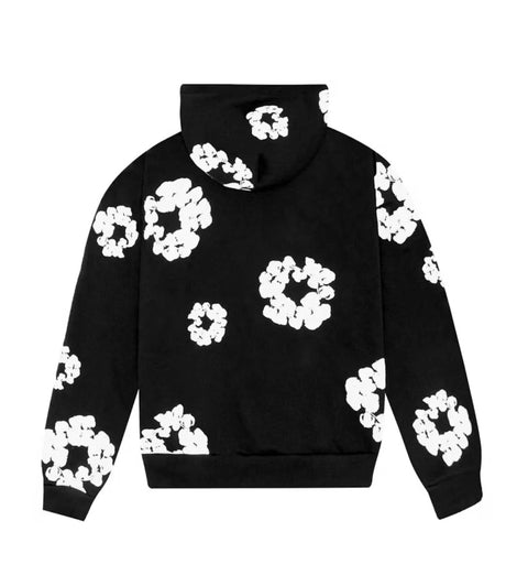 Denim Tears Cotton Wreath Hoodie Black/White STEAL DEAL