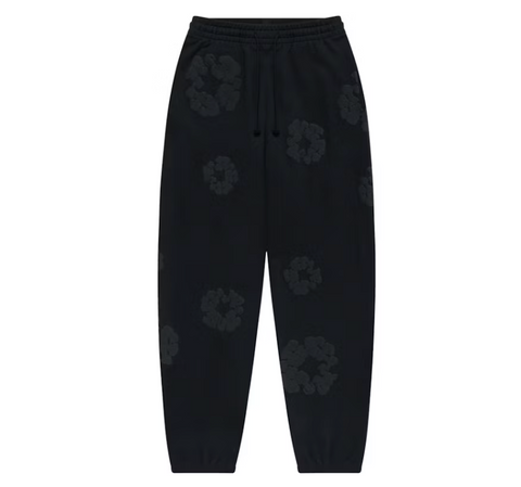 Denim Tears Cotton Wreath Monochrome Black Sweatpants
