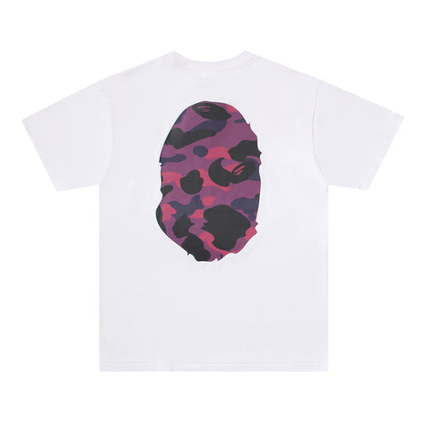 Bape White/Purple Ape T-shirt Double Sided