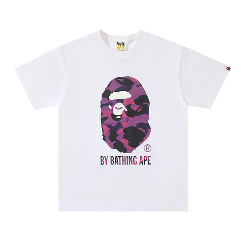Bape White/Purple Ape Head Tee
