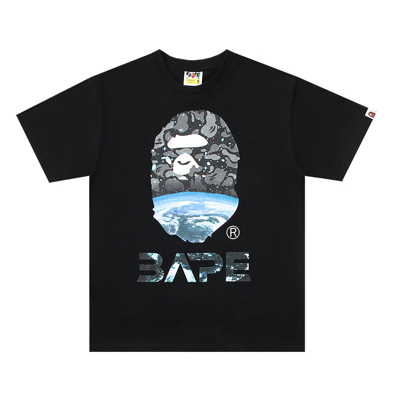 Bape Black Space Ape Head Tee
