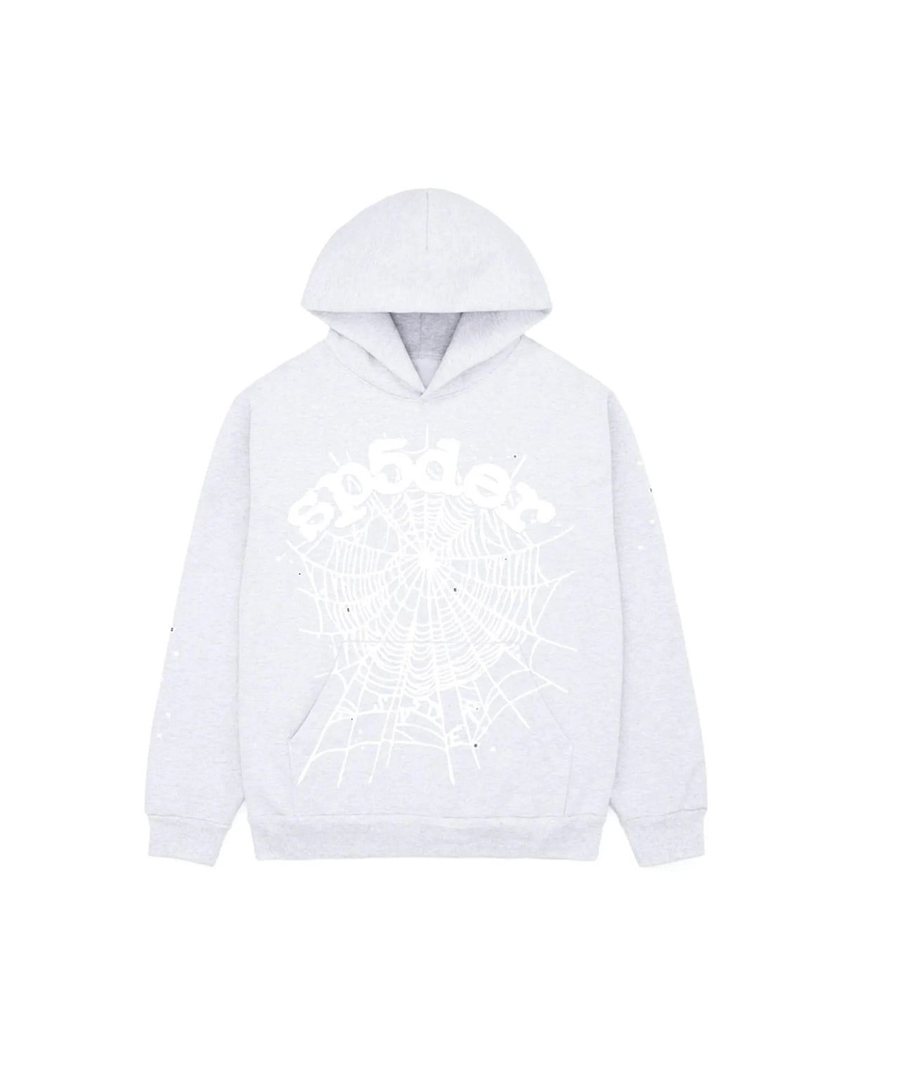 Sp5der Grey Web Logo Hoodie