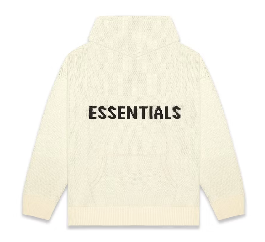 Essentials Cream Knit Hoodie