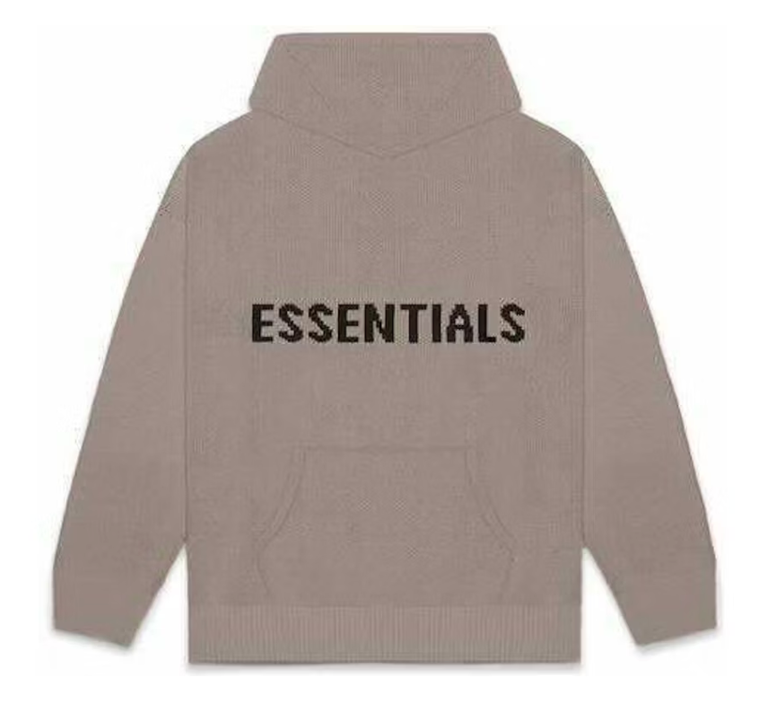 Esssentials Taupe Knit Hoodie