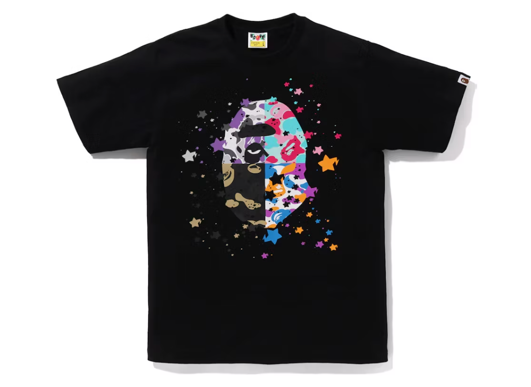 BAPE Us Ape Head Sta Tee Black