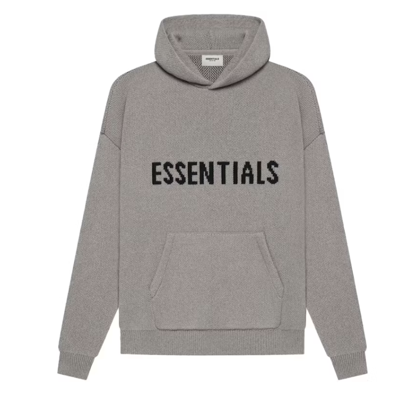 Essentials Dark Oatmeal Knit Hoodie