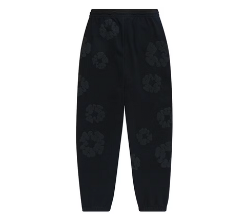 Denim Tears Cotton Wreath Monochrome Black Sweatpants
