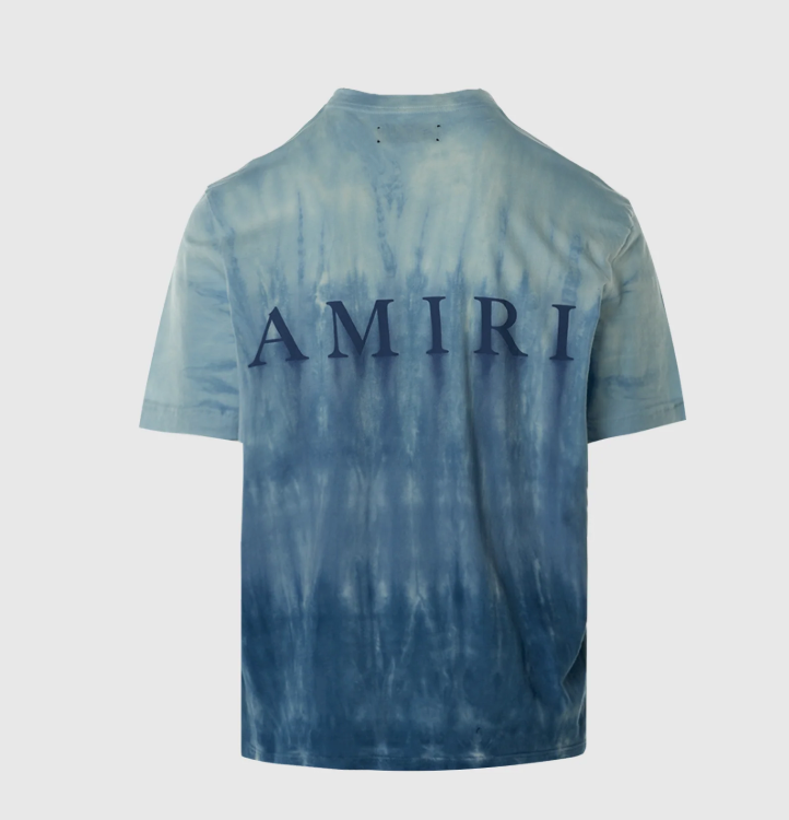 Amiri MA Logo Dip Dye Tee Ashley Blue