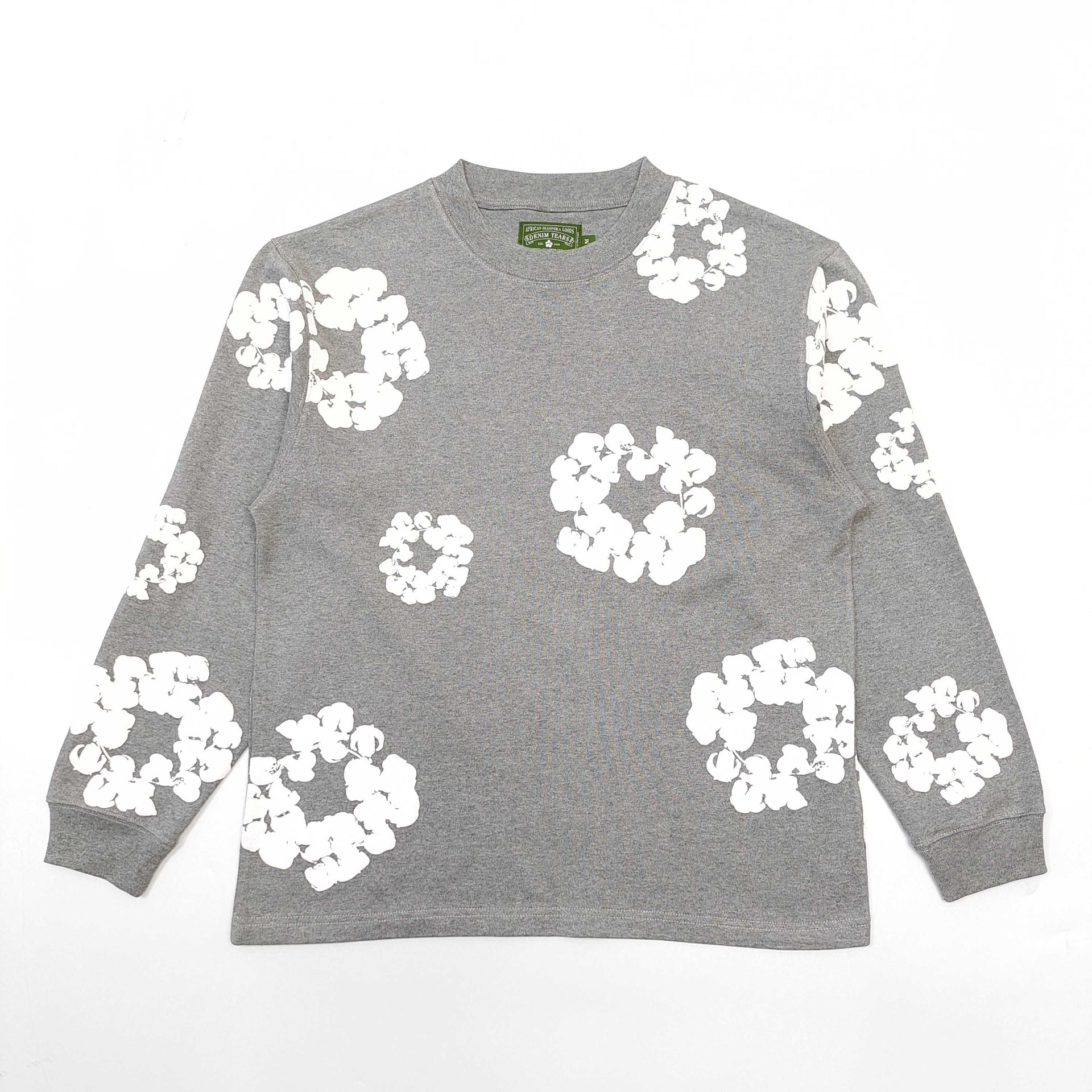 Denim Tears The Cotton Wreath Grey/White Crewneck SALE