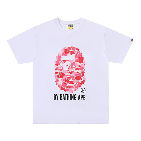 Bape White/Pink Ape Head Tee