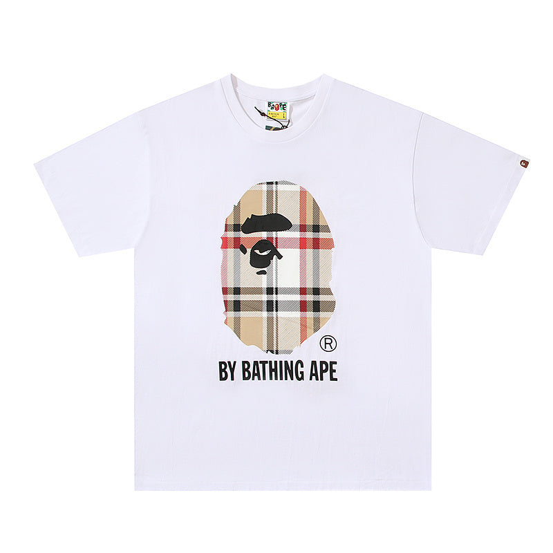Bape White Burberry Tee
