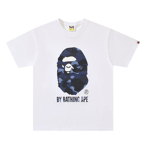 Bape White/Navy Ape Head Tee