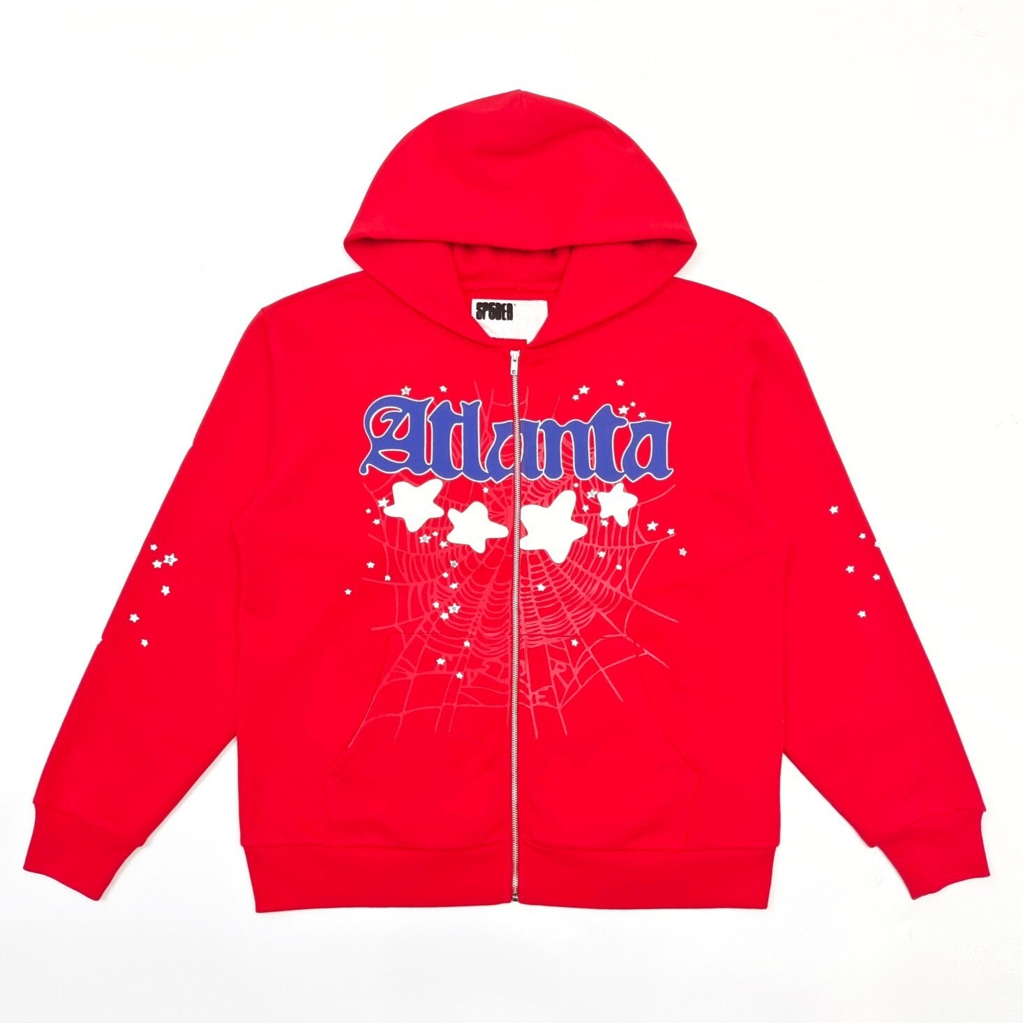 Sp5der Red Atlanta Zip Up Hoodie
