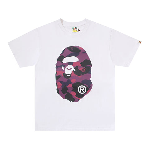 Bape White/Purple Ape T-shirt Double Sided