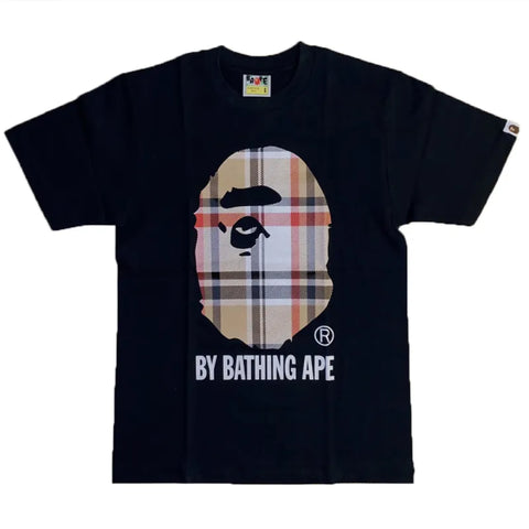 Bape Check Pattern Black Tee