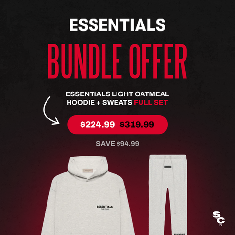 FOG Essentials Light Oatmeal Hoodie + Sweatpants Bundle
